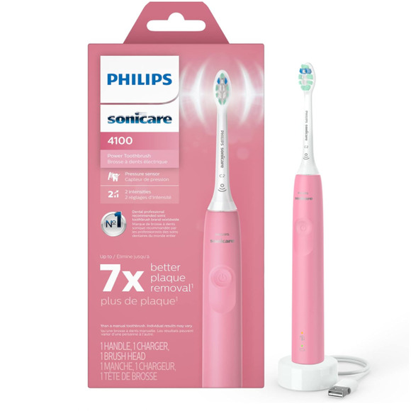 Philips Sonicare 3100 Rechargeable Electric Toothbrush Pressure Sensor Pink NEW - Picture 1 of 9